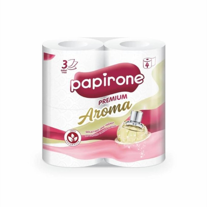 БУМАГА ТУАЛЕТНАЯ PAPIRONE AROMA 3-Х СЛОЙНАЯ 4ШТ