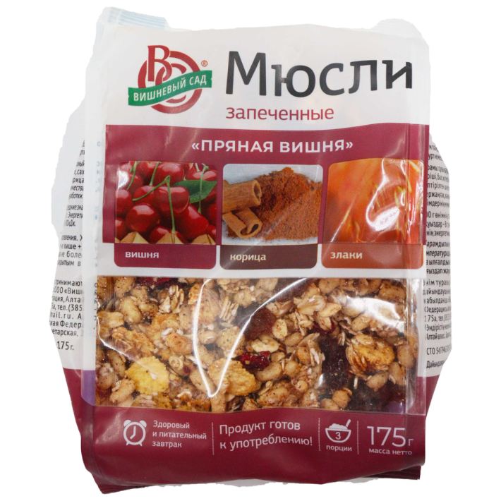 МЮСЛИ ЗАПЕЧЕННЫЕ ПРЯНАЯ ВИШНЯ ВИШНЯ,МЕД ,КОРИЦА