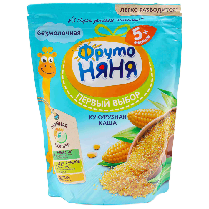 Каша Фруто няня кукурузная безмолочная пребиотики,витамины и минералы 200 г