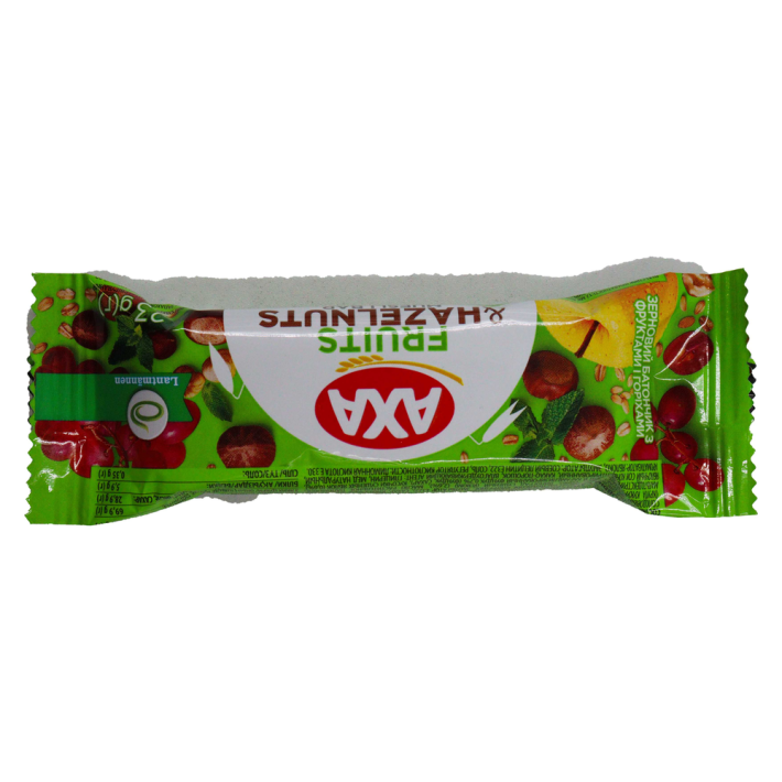 БАТОНЧИК ЗЕРНОВОЙ АХА ФРУКТЫ ОРЕХИ 270ГР