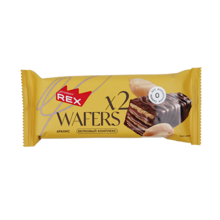 ВАФЛИ ПРОТЕИНОВЫЕ ГЛАЗИР WAFERS АРАХИС PROTEINREX 50ГР