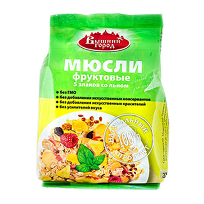 МЮСЛИ ФРУКТОВЫЕ 5-ЗЛАКОВ СО ЛЬНОМ 350ГР