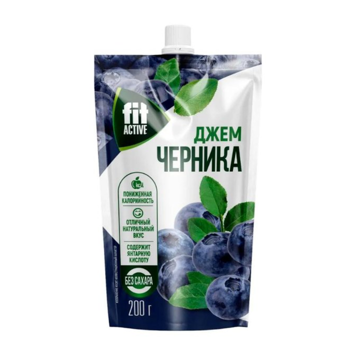 ДЖЕМ FITDELICE СО СТЕВИЕЙ ЧЕРНИКА 200ГР