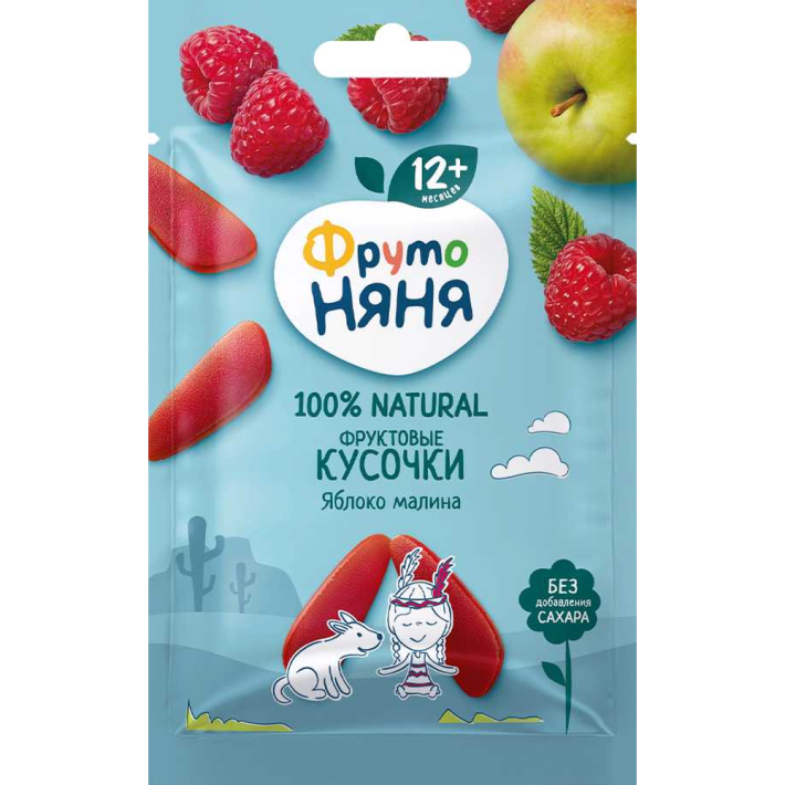 Десерт фруктовые кусочки Фруто няня яблоко и малина 15 г