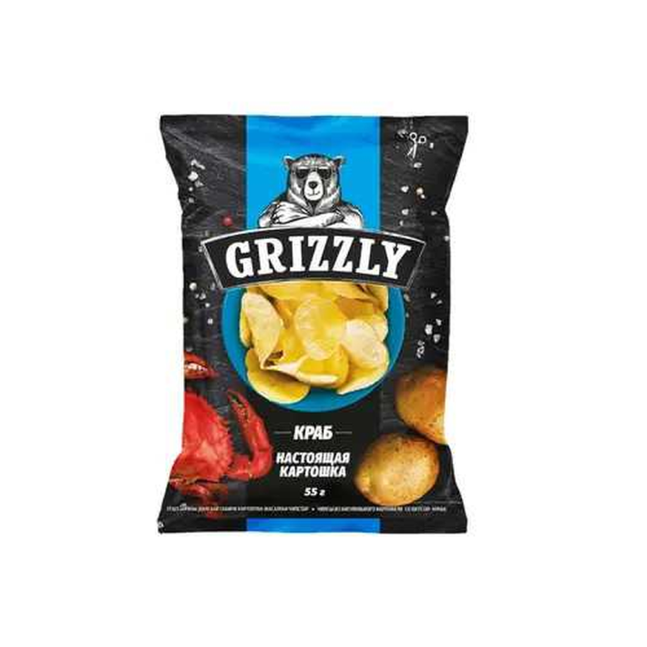 ЧИПСЫ GRIZZLY КРАБ 55ГР