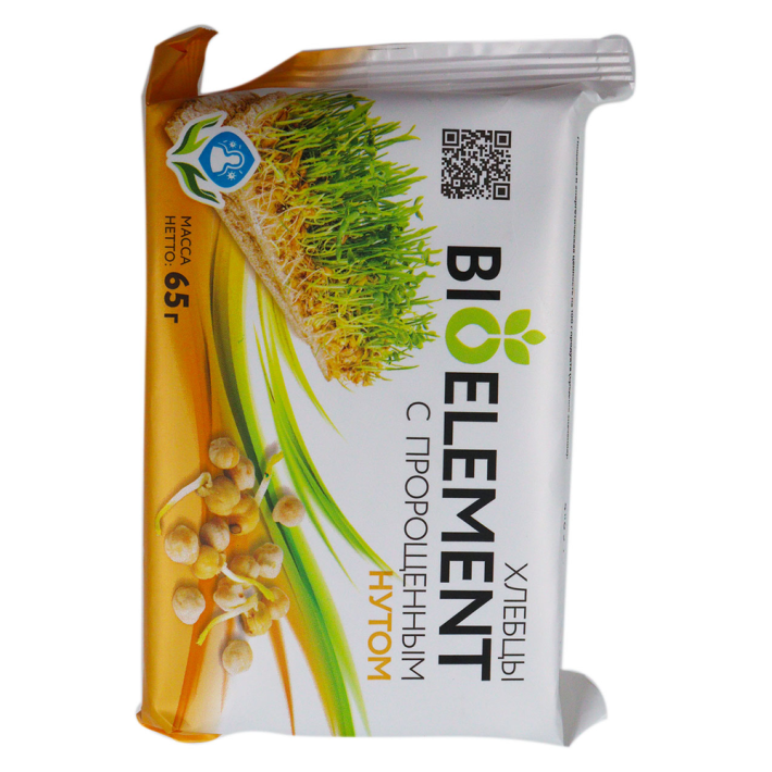 ХЛЕБЦЫ ХРУСТЯЩИЕ БИОЭЛЕМЕНТ С ПРОРОЩЕННЫМ НУТОМ 65ГР