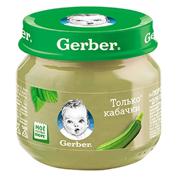 ДЕТСКОЕ ПИТАНИЕ ПЮРЕ GERBER ТОЛЬКО КАБАЧКИ 80ГР СТЕКЛО