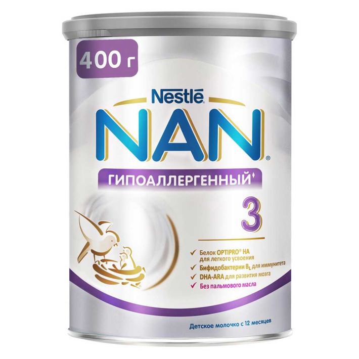 Сухая смесь Nan гиппоаллергенный 3 детское молочко 400 г