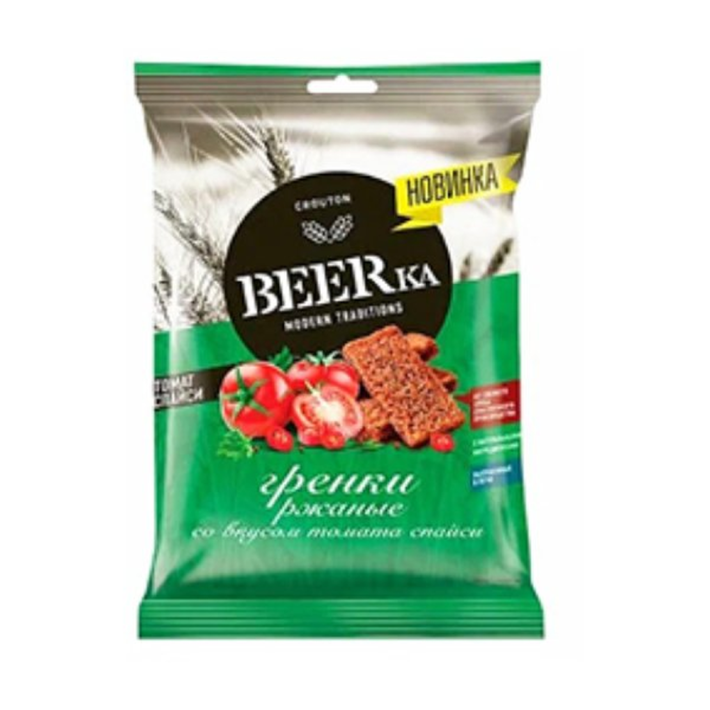 ГРЕНКИ РЖАНЫЕ BEERKA ТОМАТ СПАЙСИ 60ГР