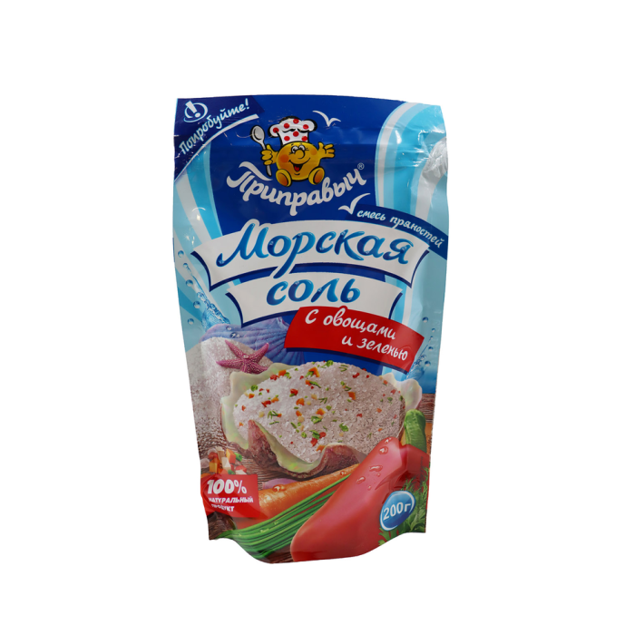 МОРСКАЯ СОЛЬ С ОВОЩАМИ И ЗЕЛЕНЬЮ ПРИПРАВЫЧ 200ГР