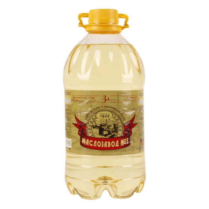 Масло подсолнечное рафинированное Маслозавод 3 л