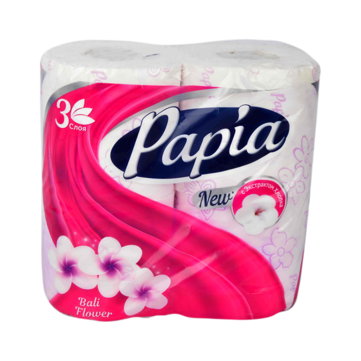 Бумага туалетная Papia flower 3 слоя 2 рулона