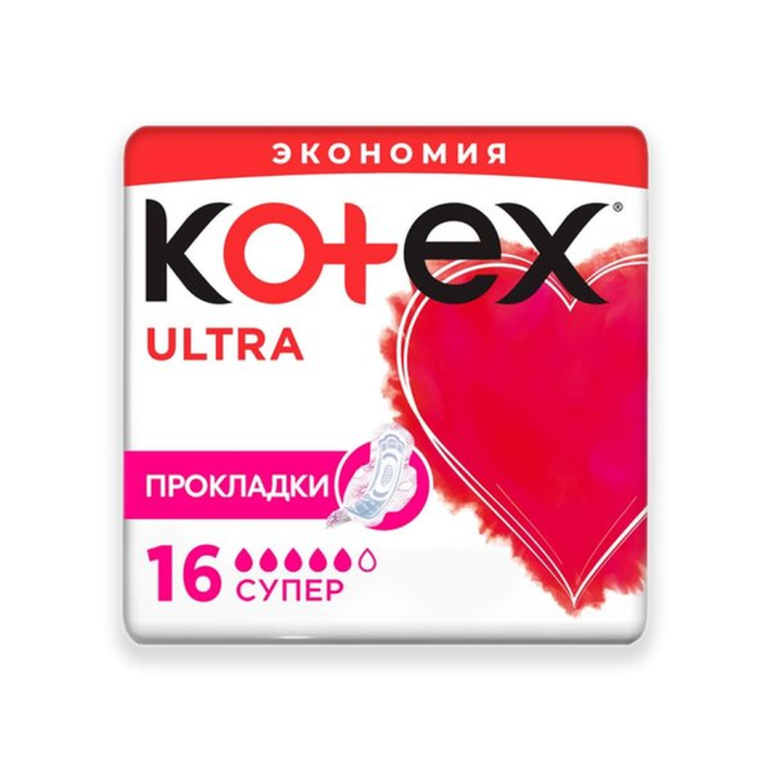 Прокладки Kotex ultra dry super duo pads 16 шт