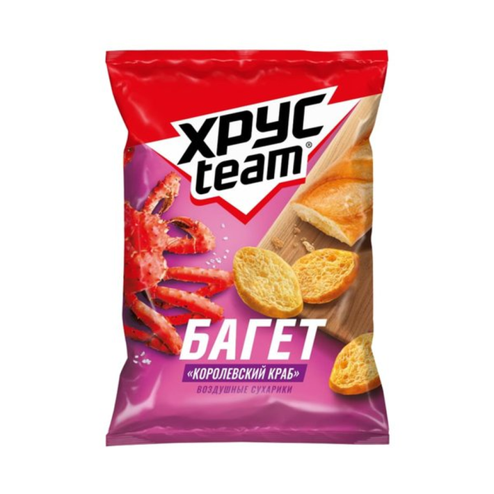 Сухарики Хрусteam baget королевский краб 60 г