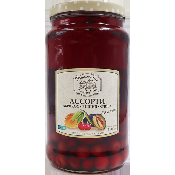 КОМПОТ ДОМАШНЕЕ С ЛЮБОВЬЮ АССОРТИ 1,5КГ