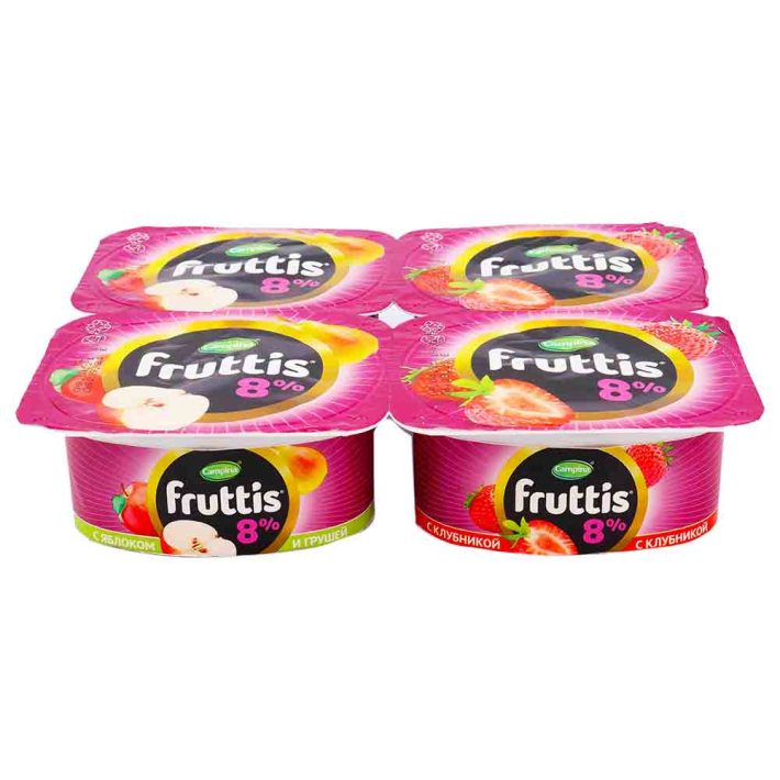 Йогурт Fruttis 8% клубника яблоко груша 115 г