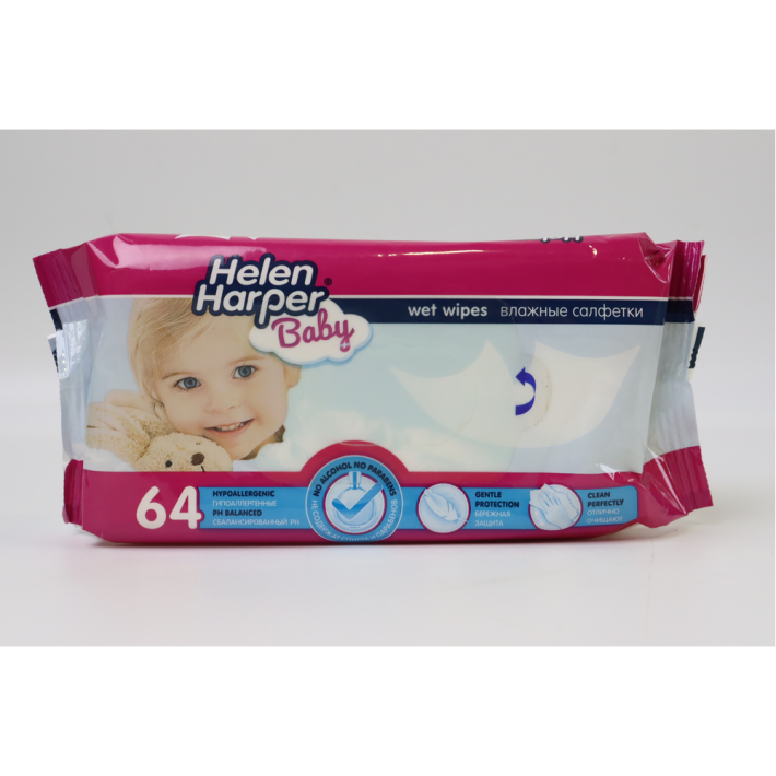 САЛФЕТКИ ДЕТСКИЕ ВЛАЖНЫЕ HELEN HARPER XLARGE 64 ШТ