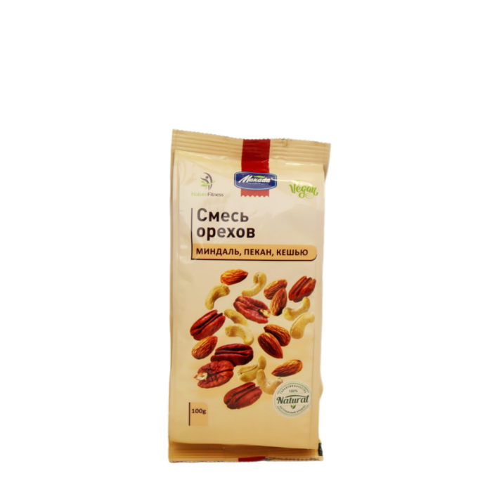 СМЕСЬ ОРЕХОВ №1 ПЕКАН КЕШЬЮ МИНДАЛЬ MAKADA VEGAN 100ГР