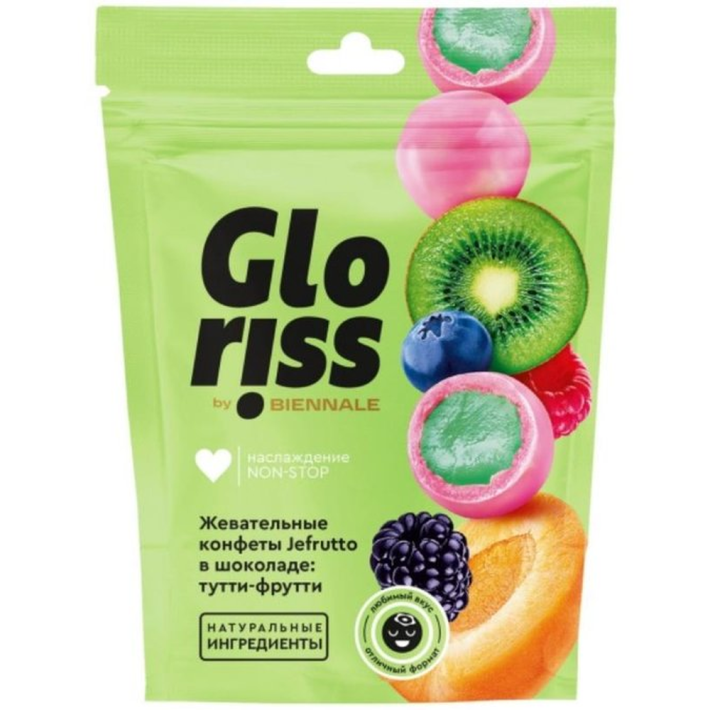 КОНФЕТЫ ЖЕВАТЕЛЬНЫЕ GLORISS JEFRUTTO ТУТТИ-ФРУТТИ 75ГР