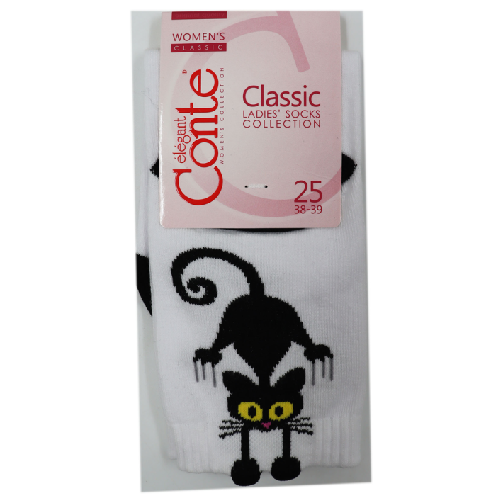 НОСКИ ЖЕНСКИЕ CONTE ELEGANT CLASSIC Р.25, 233 БЕЛЫЙ